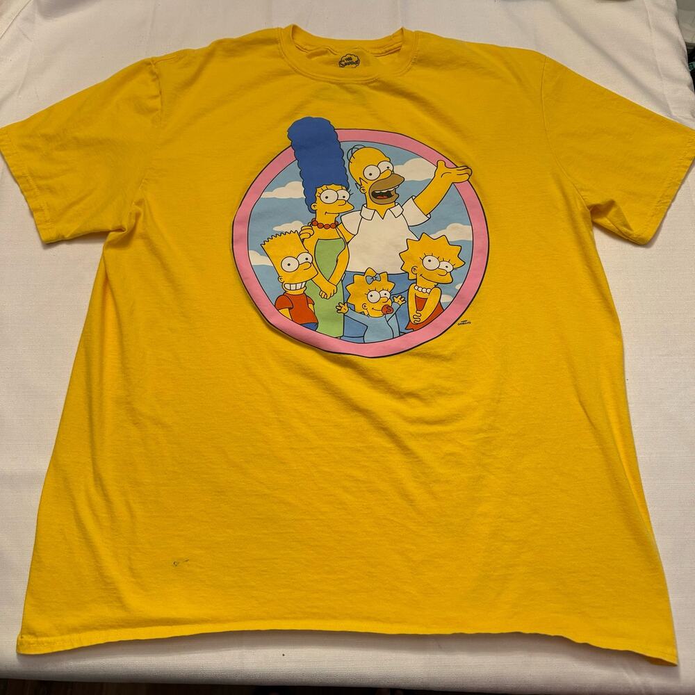 The Simpsons Family Yellow Tee Shirt Men’s Size XL Homer Marge Bart Lisa